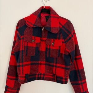 Forever 21 Red and Blue Checkered Coat